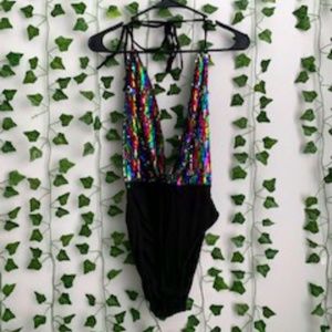 Brand New Amazon Sequin Halter Neck Bodysuit